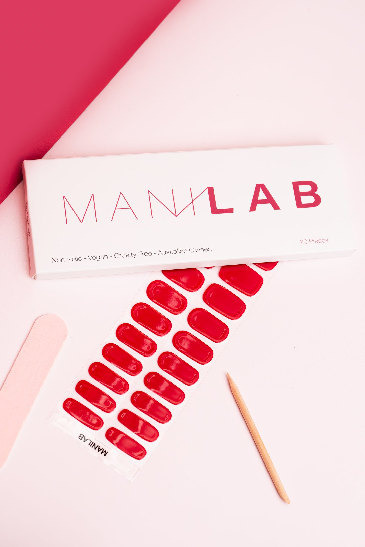Mani Magenta Semi-Cured Gel Nail Stickers | MANILAB