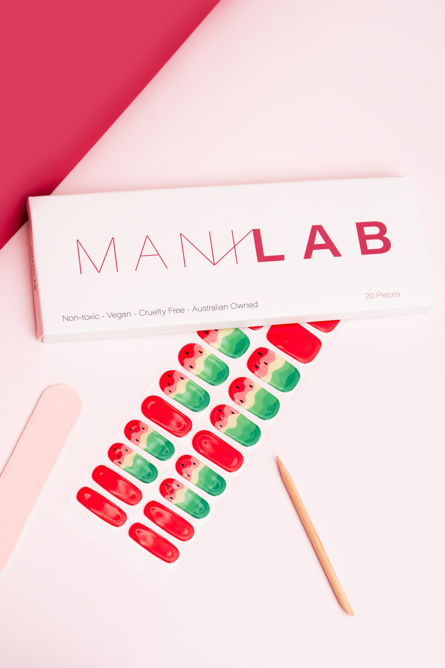 Watermelon Semi-cured Gel Nail Wraps | MANILAB