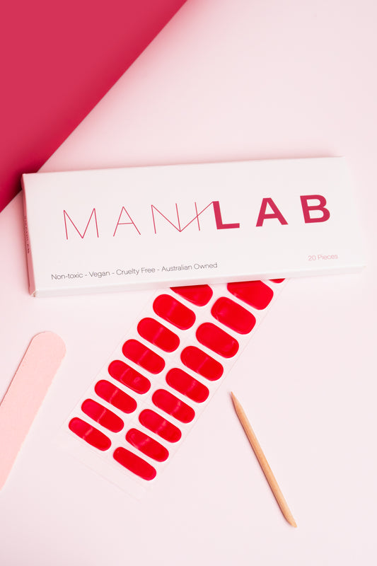 Cherry Red Semi-Cured Gel Nail Stickers | MANILAB