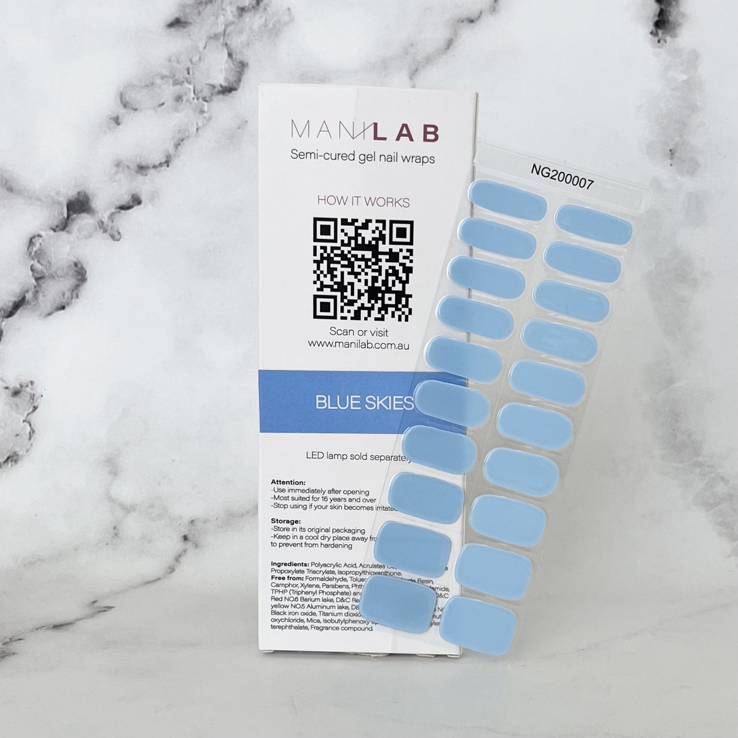 Blue Skies Semi-Cured Gel Nail Stickers | MANILAB