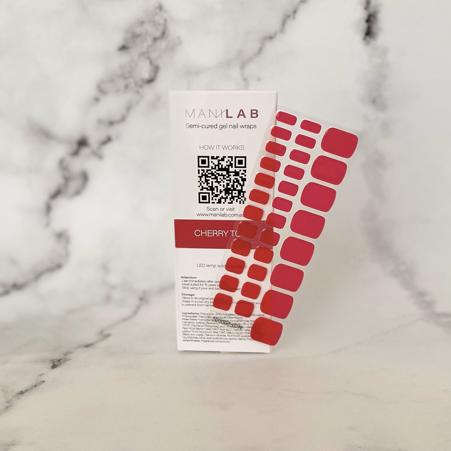 Cherry Toes Semi-Cured Gel Nail Wraps | MANILAB